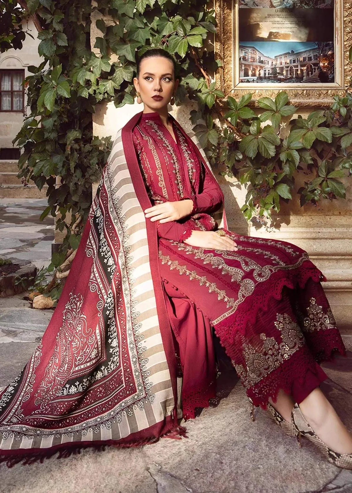 3 Piece Unstitched Embroidered Dhanak Suit | Vol 2