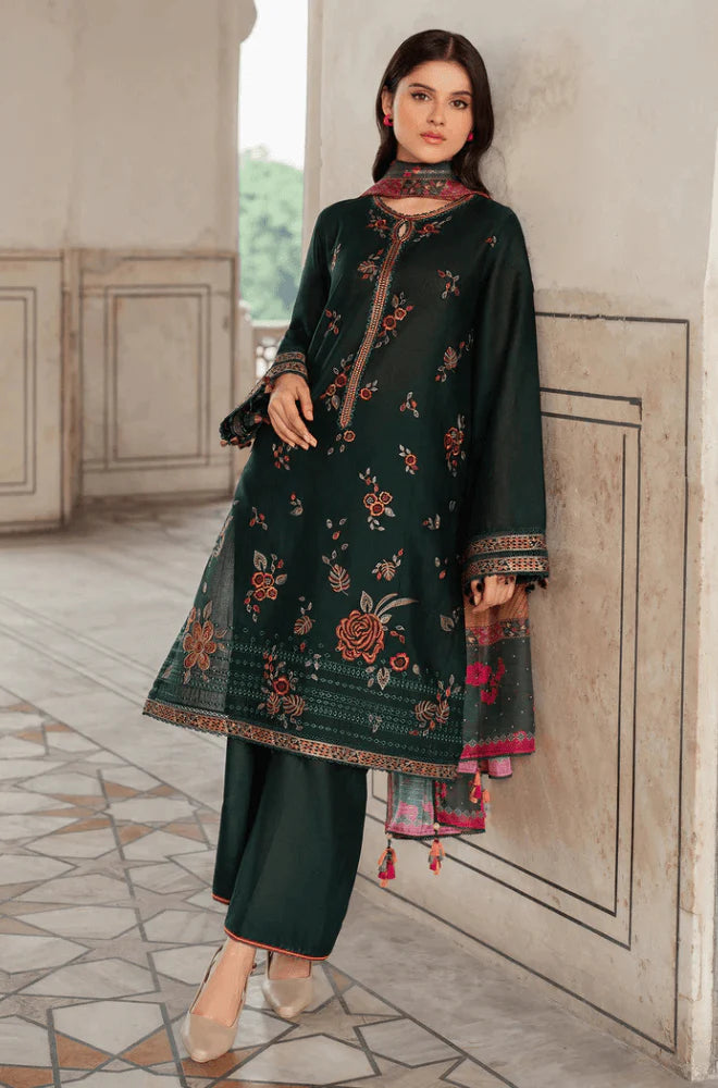 3 Piece Unstitched Embroidered Dhanak Suit | Vol 2