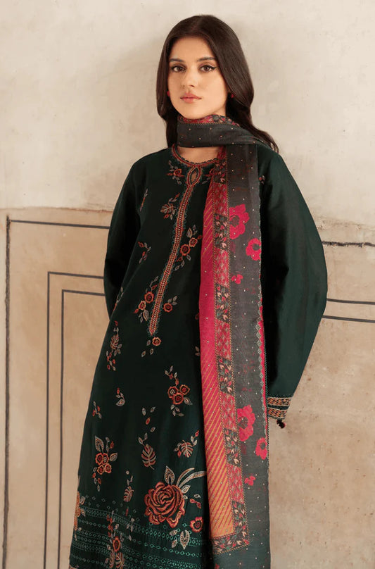 3 Piece Unstitched Embroidered Dhanak Suit | Vol 2
