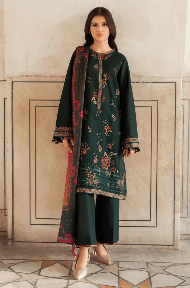 3 Piece Unstitched Embroidered Dhanak Suit | Vol 2