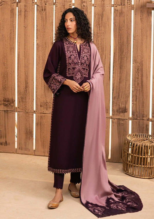 3 Piece Unstitched Embroidered Dhanak Suit | Vol 2