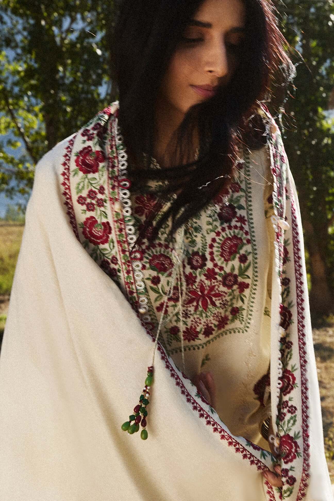 3 Piece Unstitched Embroidered Dhanak Suit | Vol 2