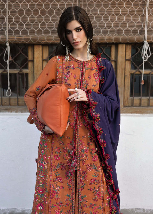 3 Piece Unstitched Embroidered Dhanak Suit | Vol 2