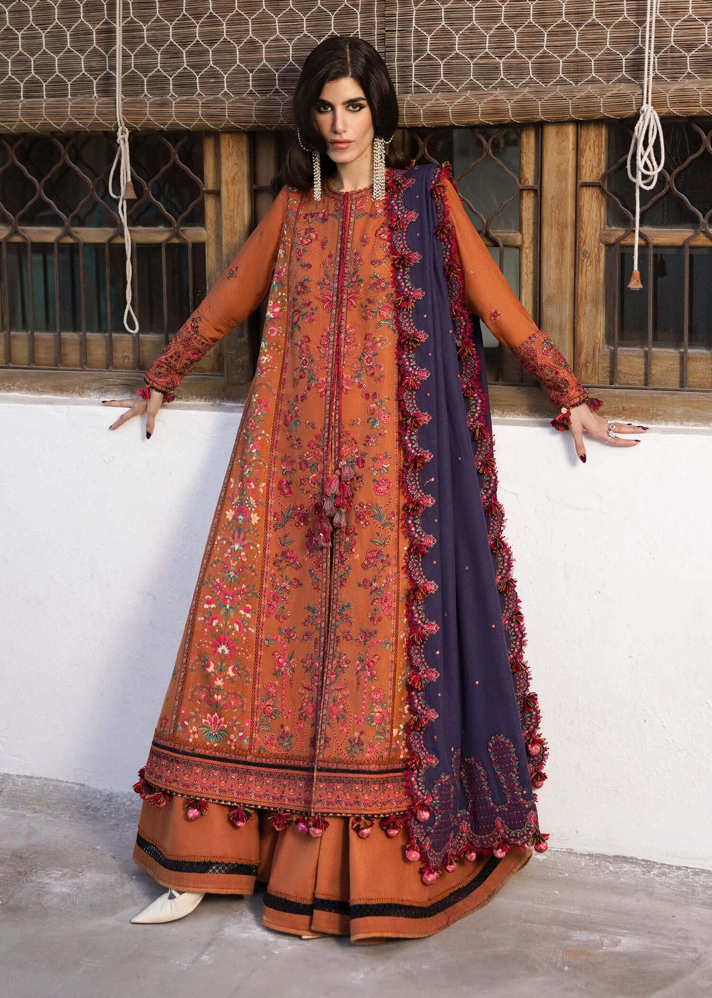 3 Piece Unstitched Embroidered Dhanak Suit | Vol 2