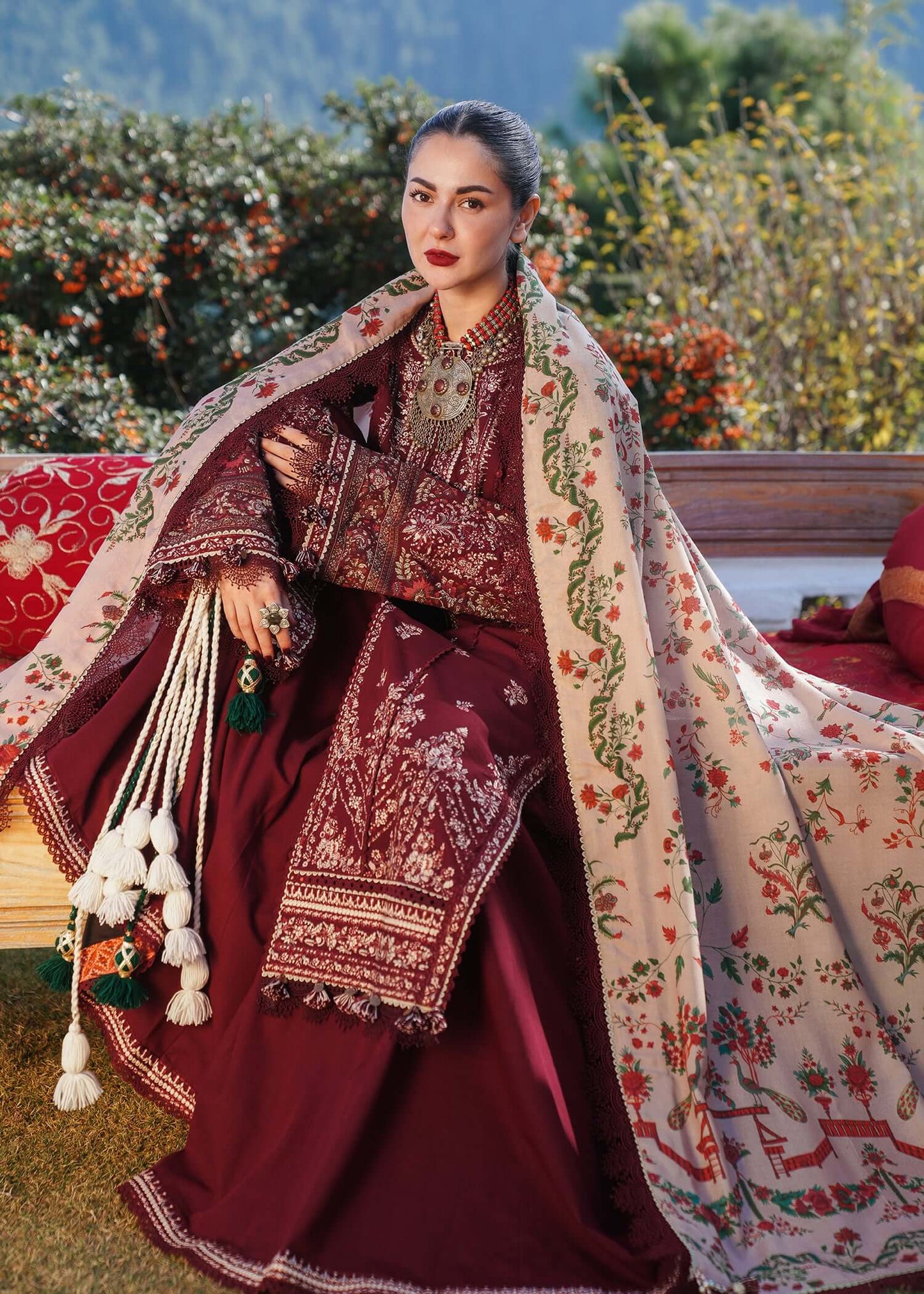 3 Piece Unstitched Embroidered Dhanak Suit | Vol 2