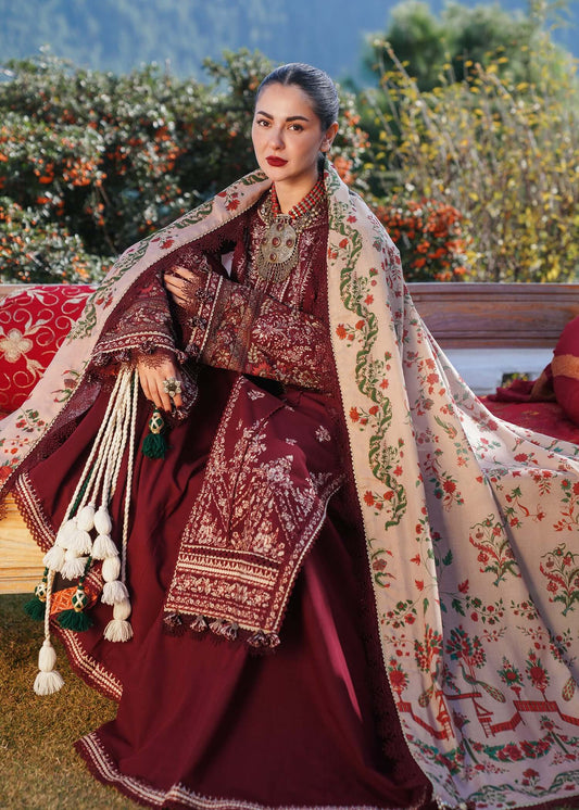 3 Piece Unstitched Embroidered Dhanak Suit | Vol 2