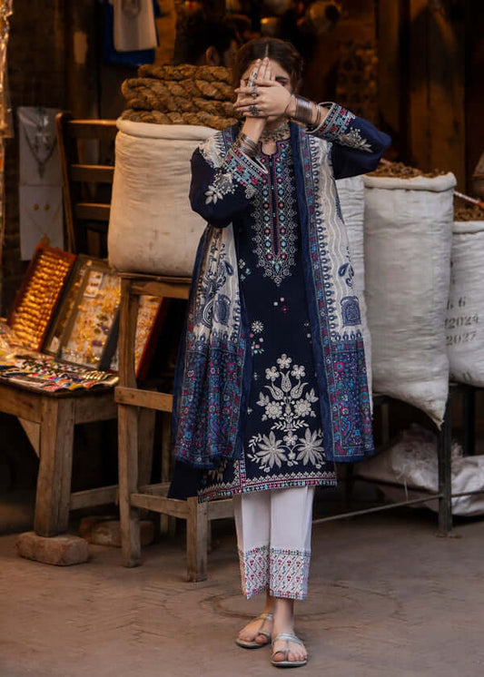 3 Piece Unstitched Embroidered Dhanak Suit | Vol 2