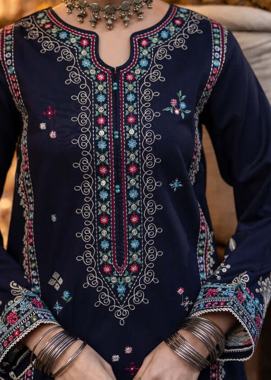 3 Piece Unstitched Embroidered Dhanak Suit | Vol 2