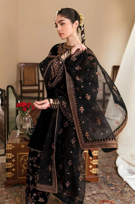 3 Piece Unstitched Embroidered Velvet Suit | Vol 2
