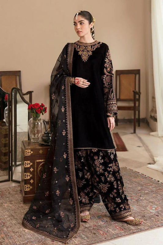 3 Piece Unstitched Embroidered Velvet Suit | Vol 2