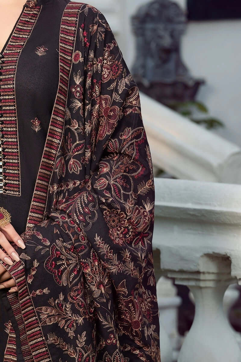 3 Piece Unstitched Embroidered Dhanak Suit | Vol 2
