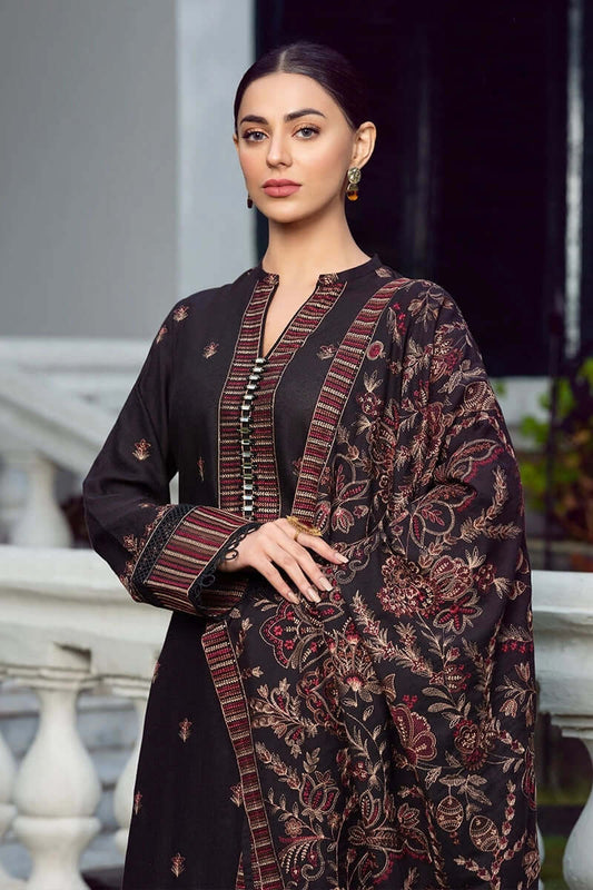 3 Piece Unstitched Embroidered Dhanak Suit | Vol 2