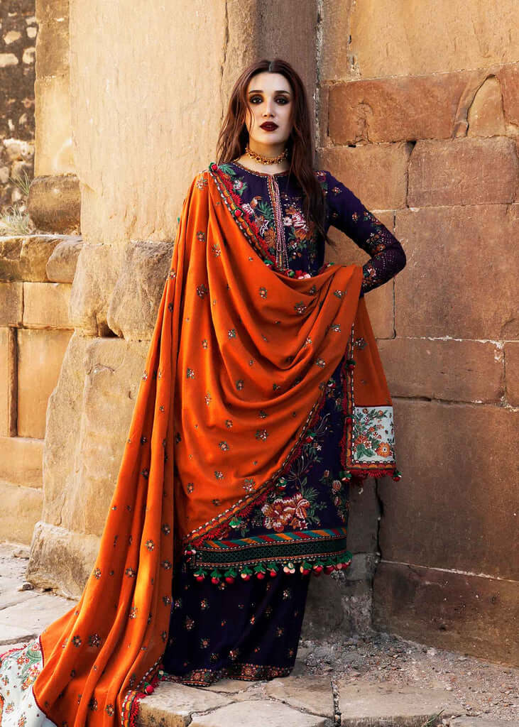 3 Piece Unstitched Embroidered Dhanak Suit | Vol 2