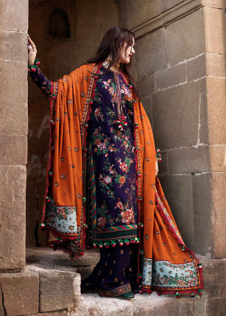 3 Piece Unstitched Embroidered Dhanak Suit | Vol 2