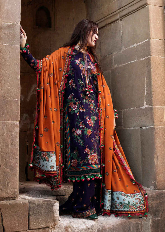 3 Piece Unstitched Embroidered Dhanak Suit | Vol 2
