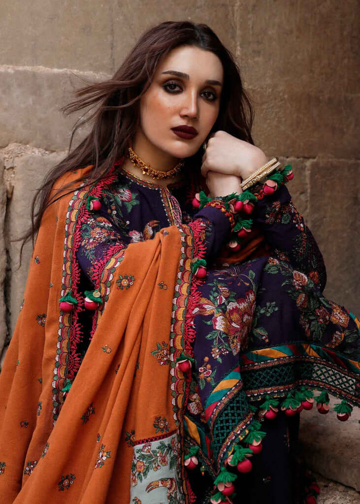 3 Piece Unstitched Embroidered Dhanak Suit | Vol 2