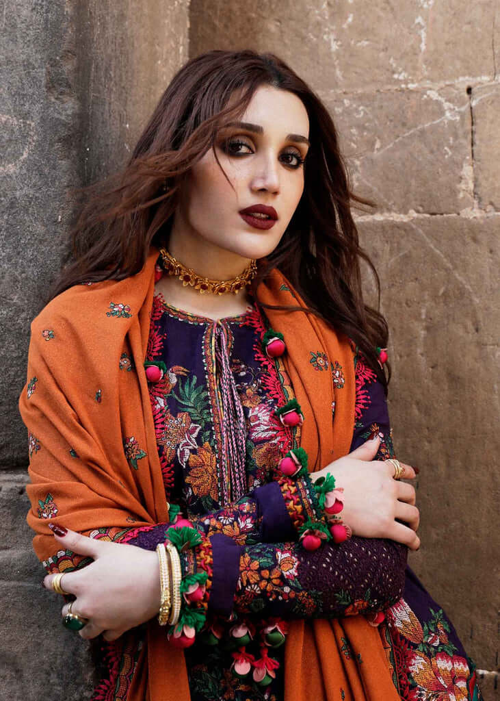 3 Piece Unstitched Embroidered Dhanak Suit | Vol 2