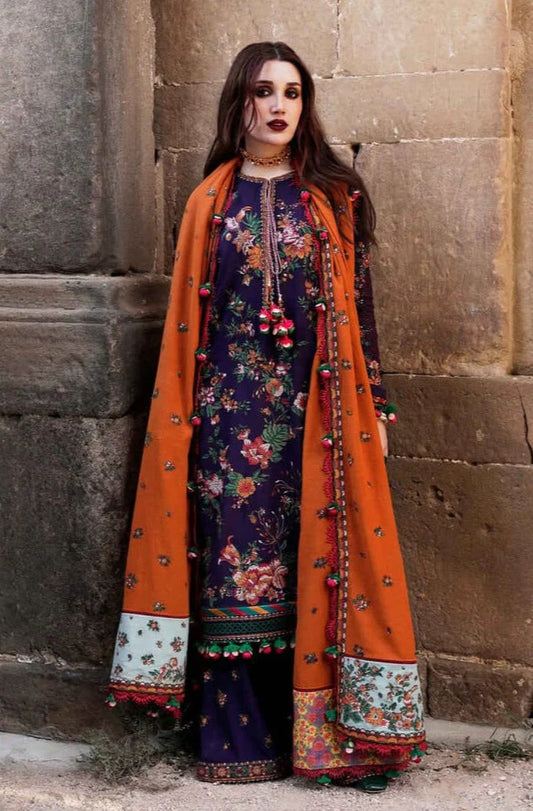 3 Piece Unstitched Embroidered Dhanak Suit | Vol 2