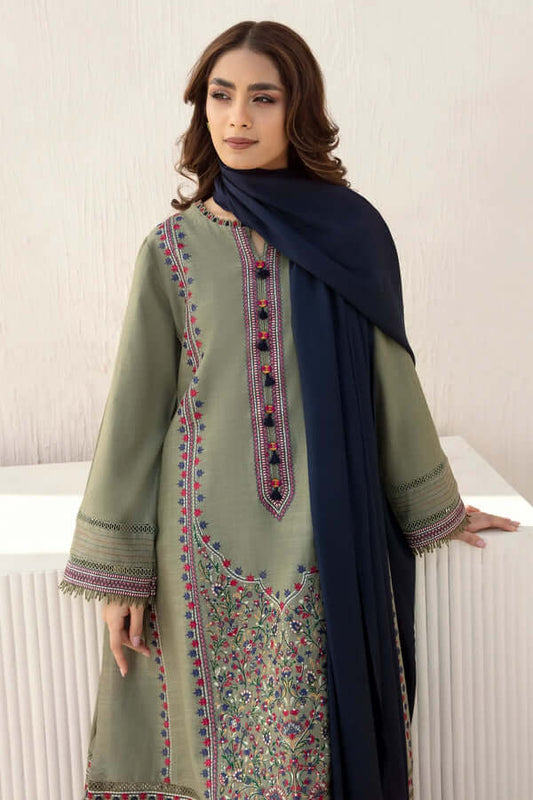 3 Piece Unstitched Embroidered Dhanak Suit | Vol 2