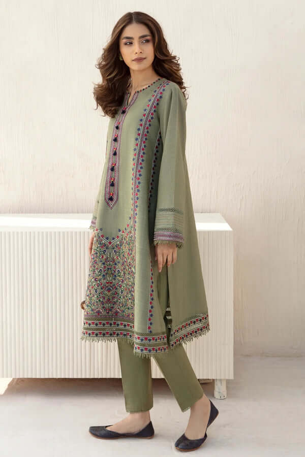 3 Piece Unstitched Embroidered Dhanak Suit | Vol 2