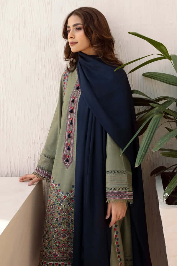 3 Piece Unstitched Embroidered Dhanak Suit | Vol 2
