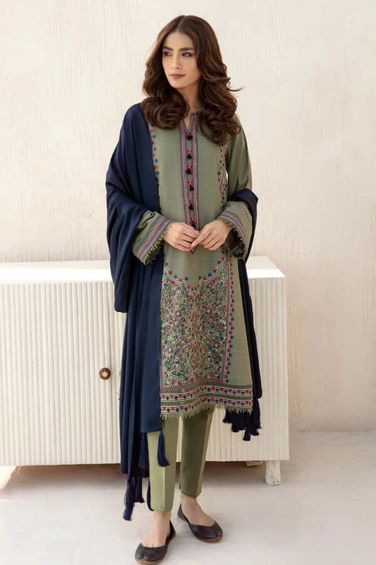 3 Piece Unstitched Embroidered Dhanak Suit | Vol 2