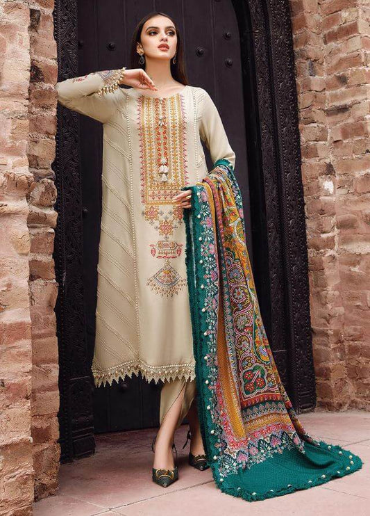 3 Piece Unstitched Embroidered Dhanak Suit | Vol 2