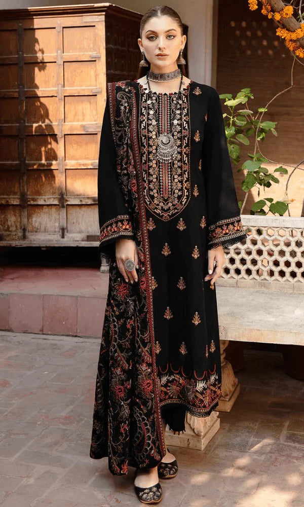 3 Piece Unstitched Embroidered Dhanak Suit | Vol 2