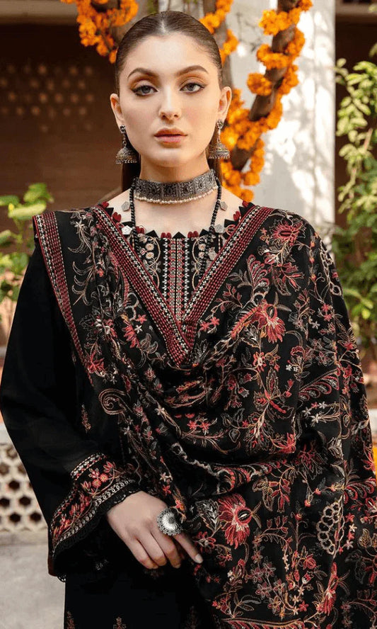3 Piece Unstitched Embroidered Dhanak Suit | Vol 2