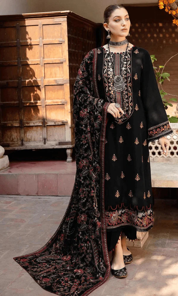 3 Piece Unstitched Embroidered Dhanak Suit | Vol 2
