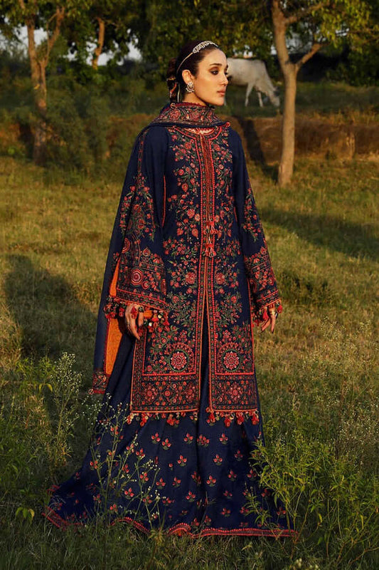 3 Piece Unstitched Embroidered Dhanak Suit  | Vol 2