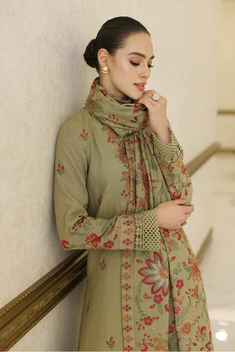 3 Piece Unstitched Embroidered Dhanak Suit | Vol 2