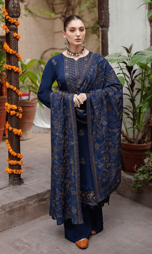 3 Piece Unstitched Embroidered Dhanak Suit | Vol 2