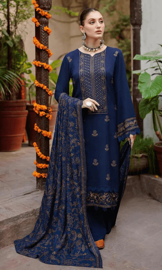 3 Piece Unstitched Embroidered Dhanak Suit | Vol 2