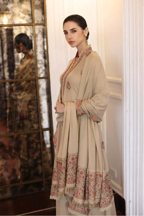 3 Piece Unstitched Embroidered Dhanak Suit | Vol 2