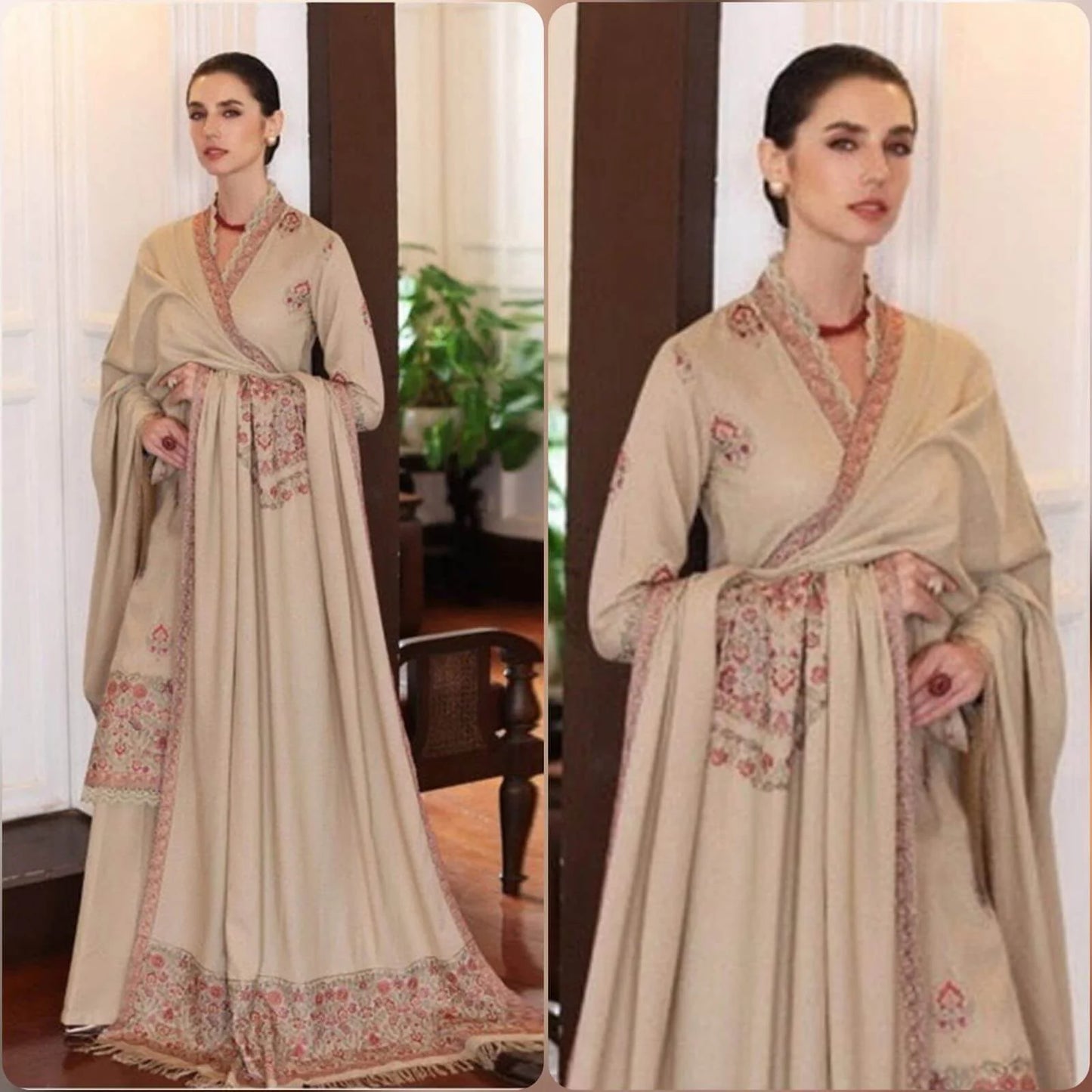 3 Piece Unstitched Embroidered Dhanak Suit | Vol 2