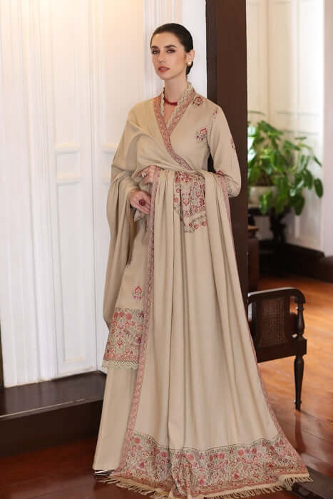 3 Piece Unstitched Embroidered Dhanak Suit | Vol 2
