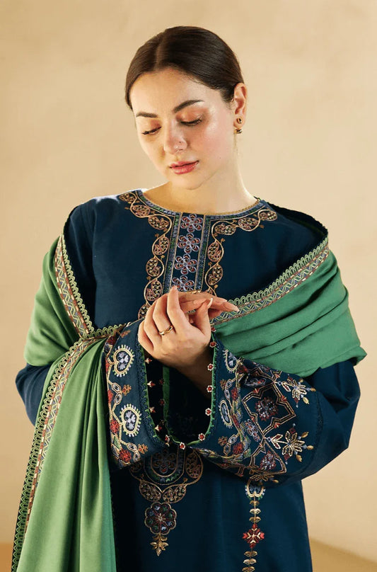 3 Piece Unstitched Embroidered Dhanak Suit | Vol 2