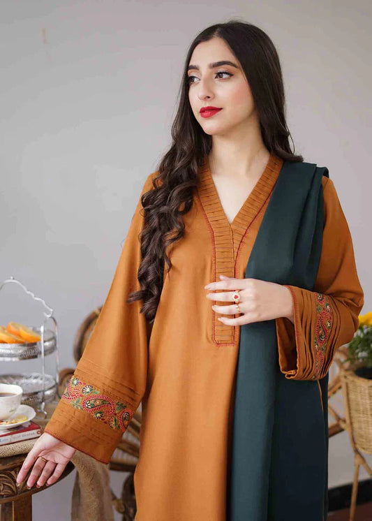 3 Piece Unstitched Embroidered Dhanak Suit | Vol 2
