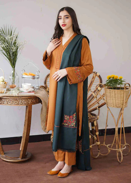 3 Piece Unstitched Embroidered Dhanak Suit | Vol 2