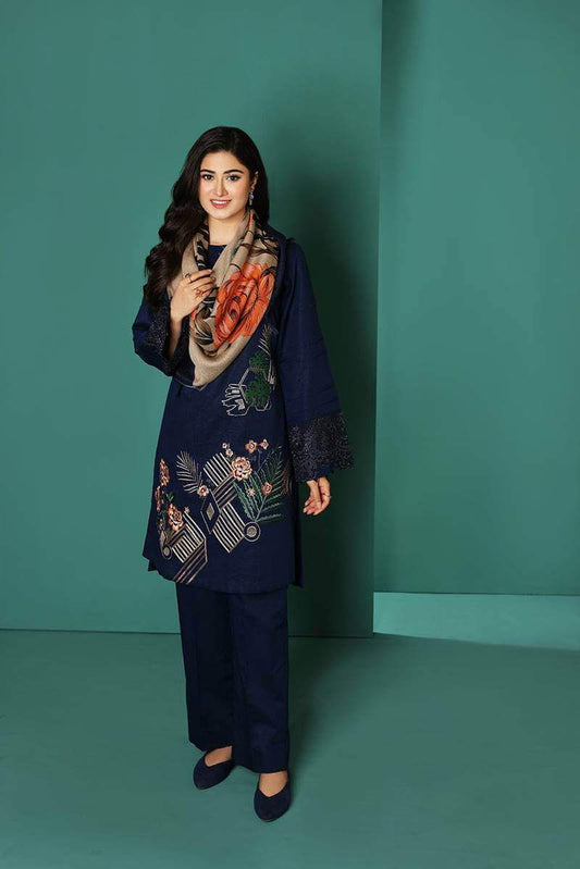 3 Piece Unstitched Embroidered Dhanak Suit | Vol 2
