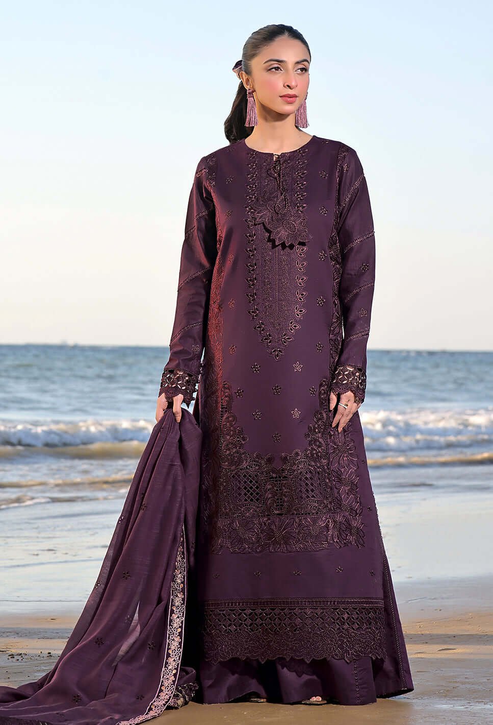 3 Piece Unstitched Embroidered Dhanak Suit | Vol 2