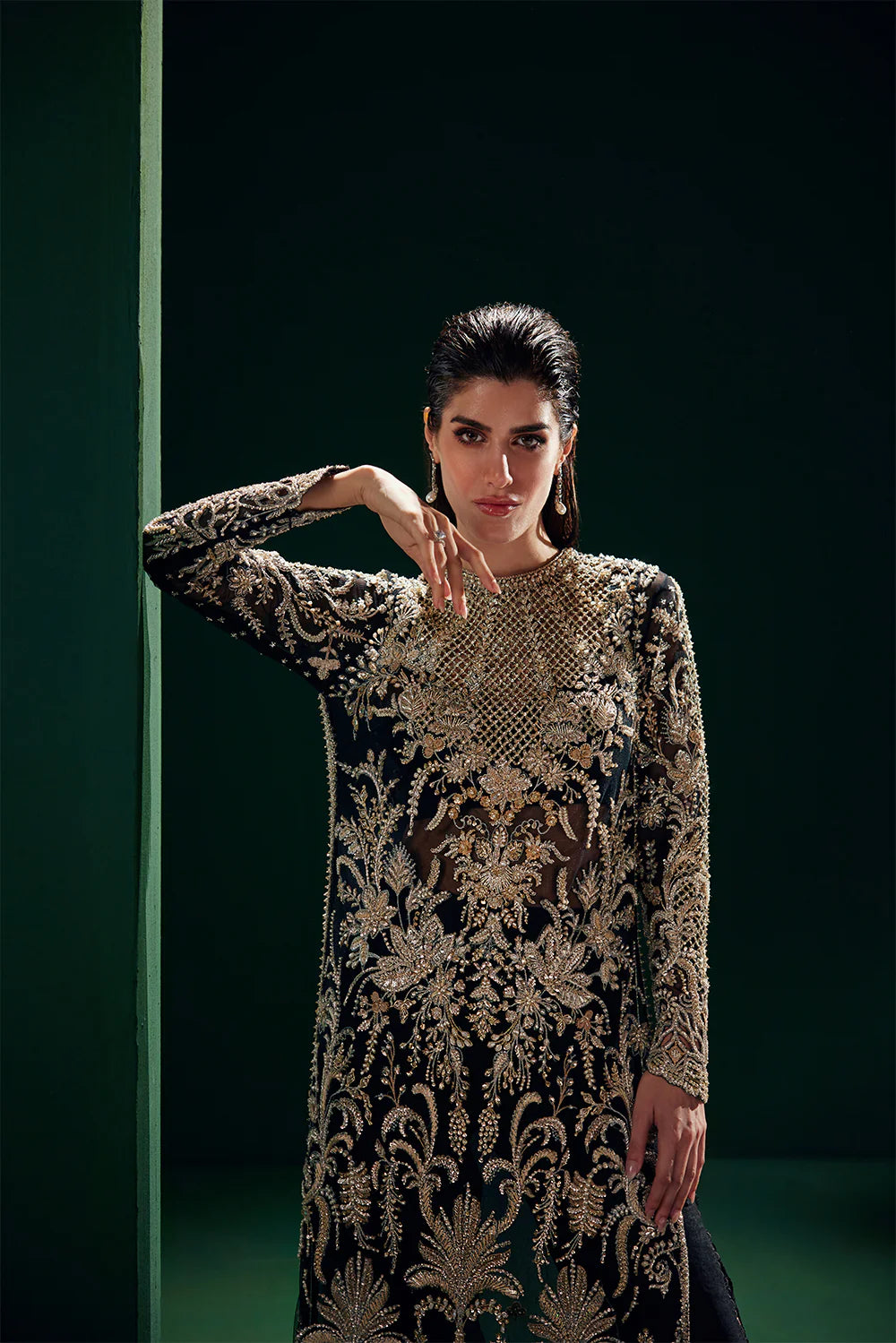 ELCAT 3 Piece Embroidered Chiffon Suit |  Gleam 25