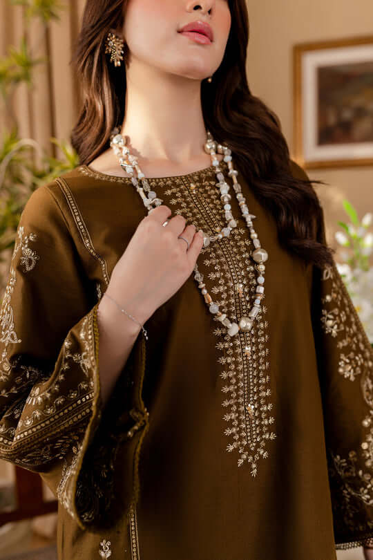 2 Piece Unstitched Embroidered Dhanak Suit | Winter Duo 25