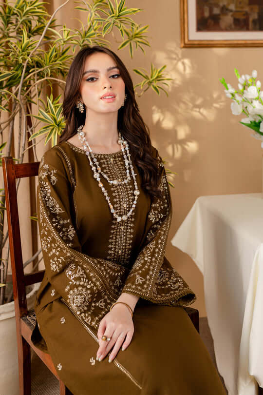 2 Piece Unstitched Embroidered Dhanak Suit | Winter Duo 25