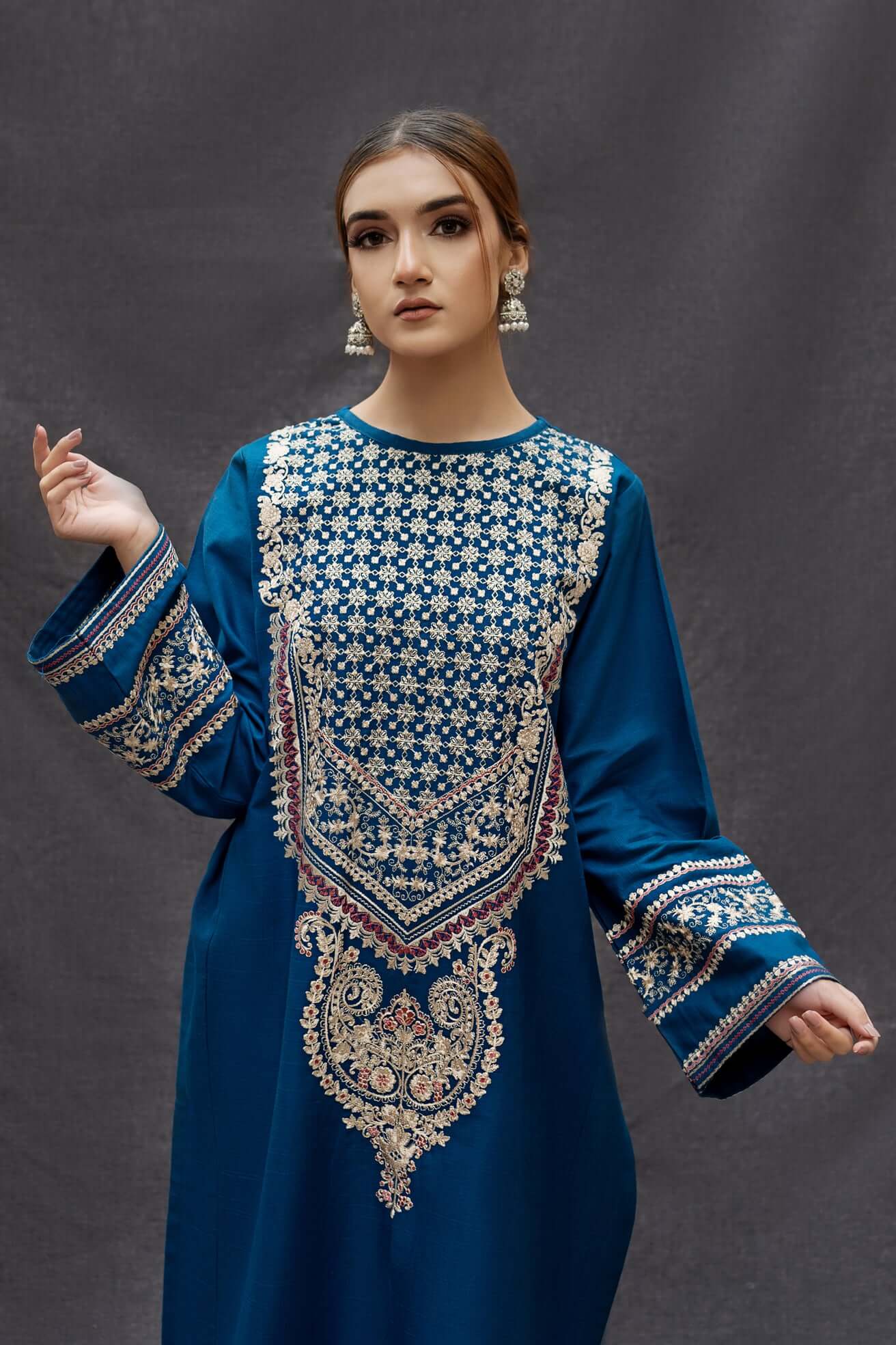 2 Piece Unstitched Embroidered Dhanak Suit | Winter Duo 25