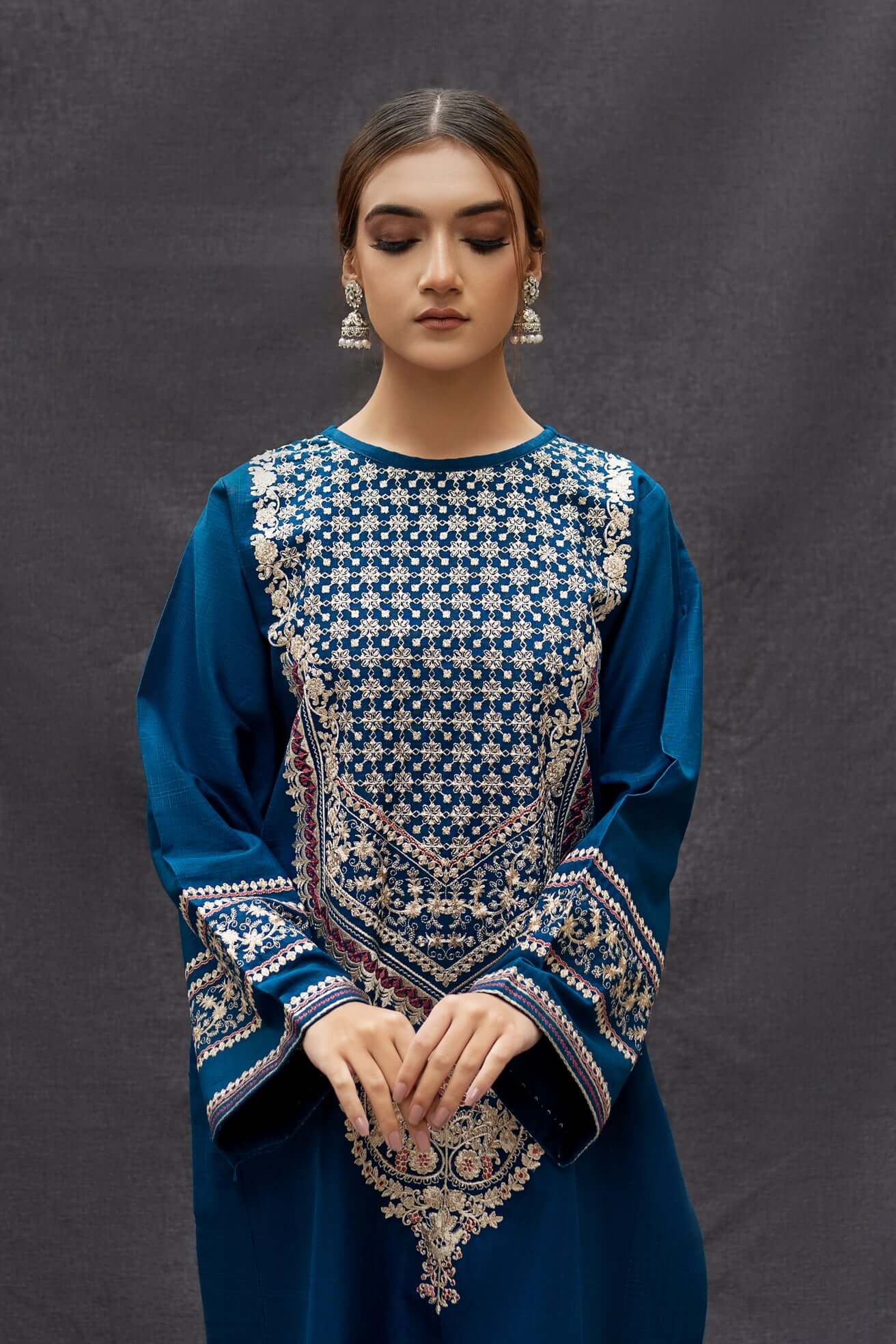2 Piece Unstitched Embroidered Dhanak Suit | Winter Duo 25