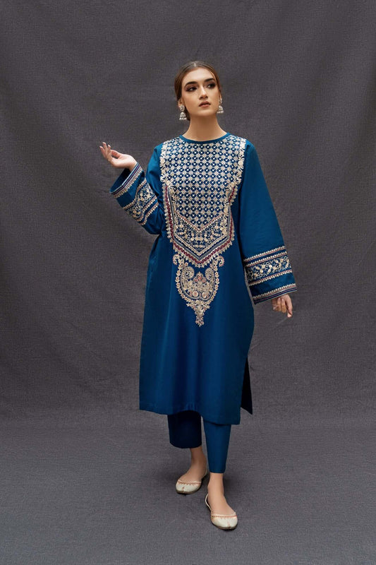 2 Piece Unstitched Embroidered Dhanak Suit | Winter Duo 25