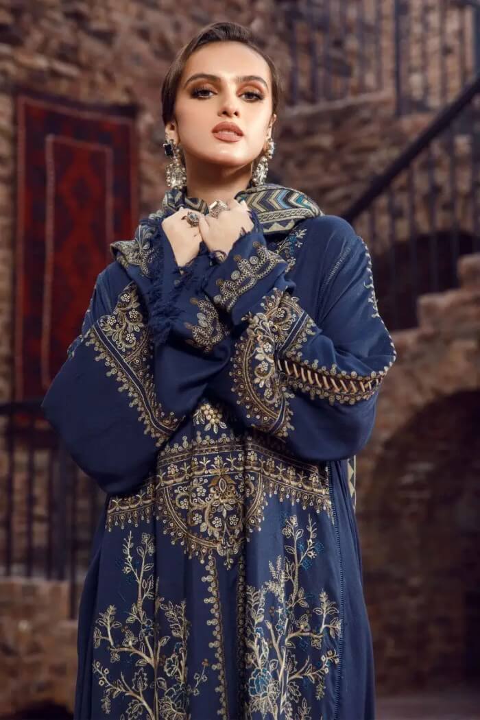 3 Piece Unstitched Embroidered Dhanak Suit | Vol 2