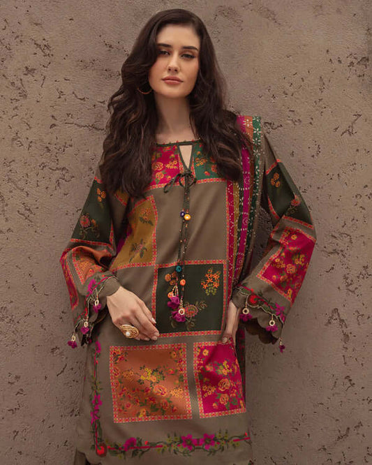 3 Piece Unstitched Digital Printed Khaddar Suit | Vol 2